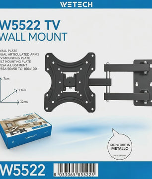 WETECH W5522 TV Wandsteun - Volledig Beweegbaar voor 14-42 Inch TV's, Max 50kg, VESA 50-100