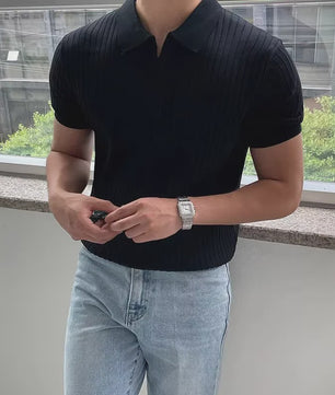 Herentrui Poloshirt Korte Mouw Gebreid - Zomer Casual Fashion