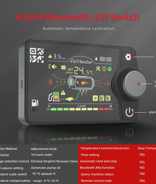 8KW Diesel Luchtverwarmer 12V/24V - All-in-One Parkeerverwarming met LCD, Afstandsbediening & Bluetooth App