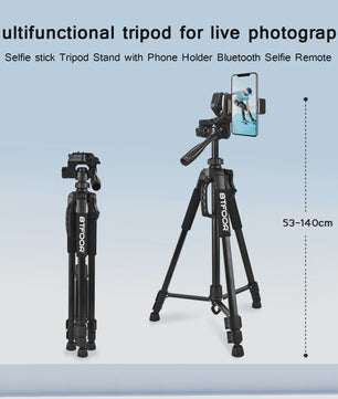 Professionele Aluminium Camera Statief 140cm - Verstelbaar & Draagbaar voor DSLR, Spiegelreflex en Smartphone