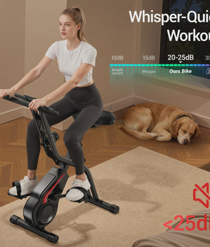 UMAY 5-in-1 Opvouwbare Hometrainer met Rugleuning, 8 Weerstandsniveaus & Weerstandsbanden