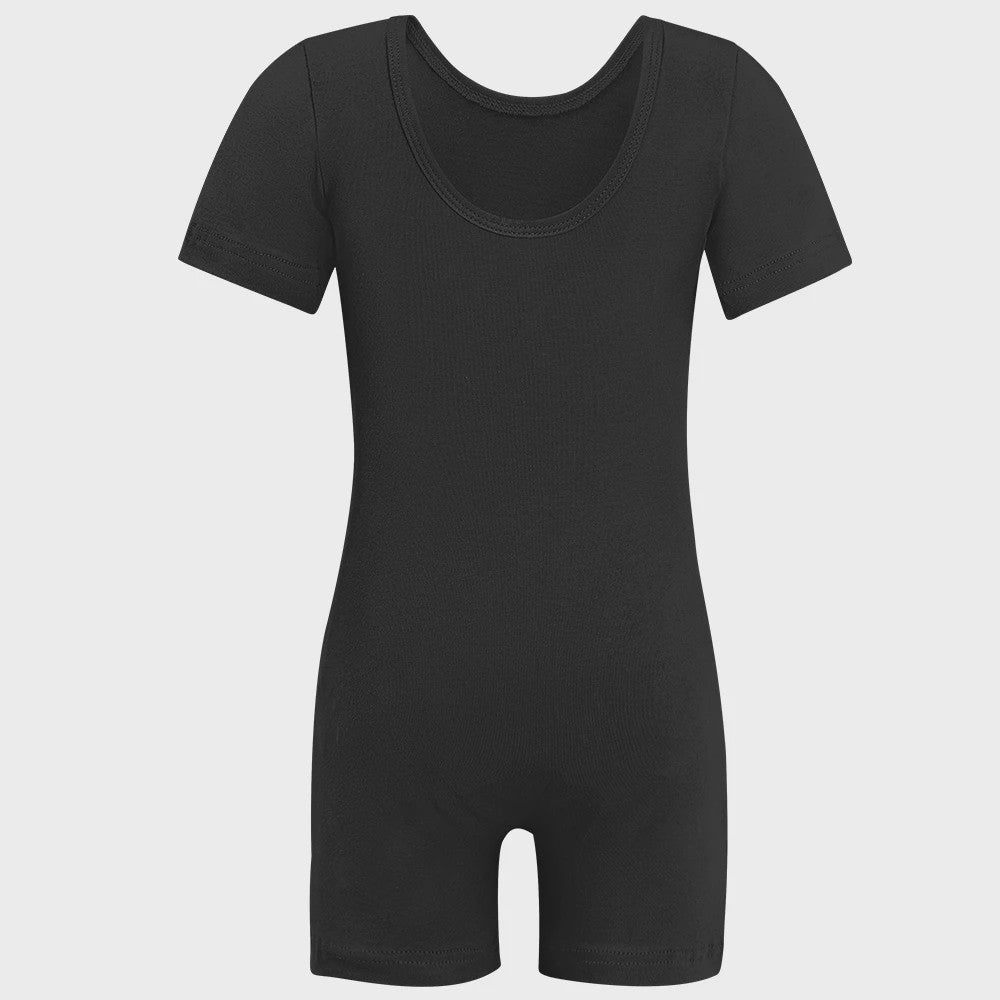 Elastisch Turnpakje Meisjes Short Unitard - Perfect voor Gym, Dans & Ballet