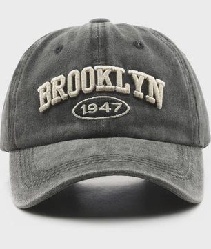 Retro Brooklyn Baseball Cap - Katoen, Verstelbaar, Unisex
