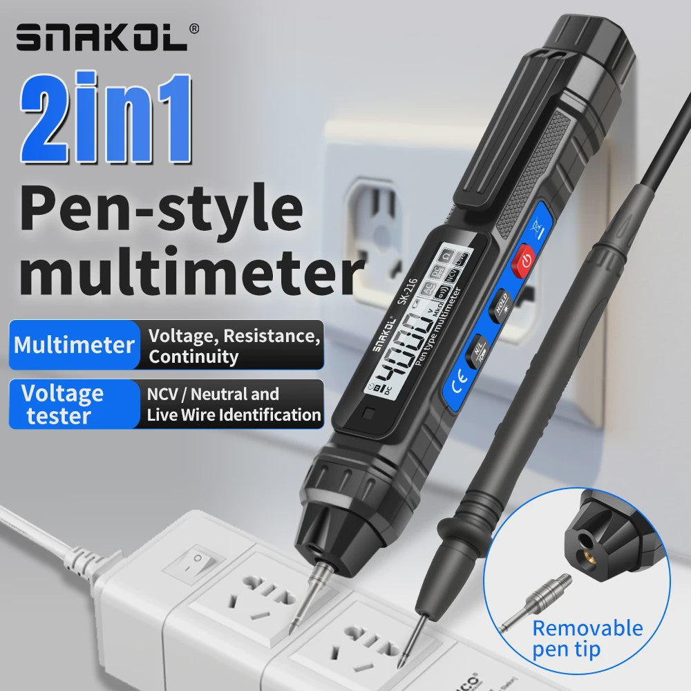 SANKOL SK-216 Digitale Multimeter & Spanningsmeter Pen - 4000 Counts, NCV, Auto Range