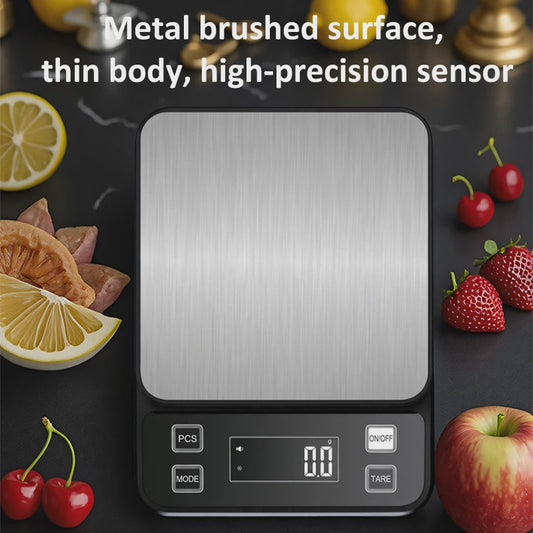 Digitale Keukenweegschaal 10kg - 0.1g Precisie, Waterdicht RVS, LCD Display