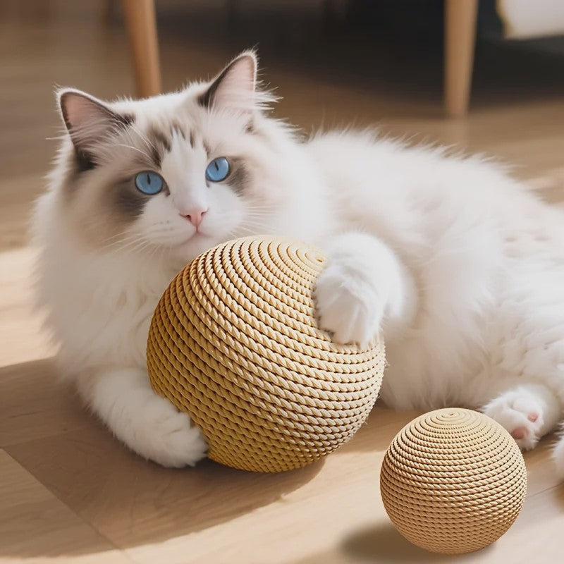 Grote Sisal Kattenbal: Interactief Krab-, Kauw- en Tandspeeltje voor Uren Speelplezier
