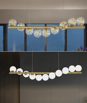 Luxe Scandinavische Plafondlamp met Sterrenlicht - Goudkleurig