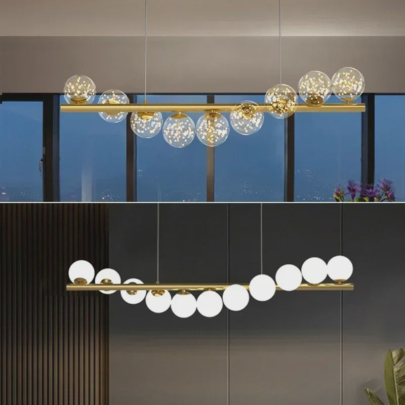 Luxe Scandinavische Plafondlamp met Sterrenlicht - Goudkleurig