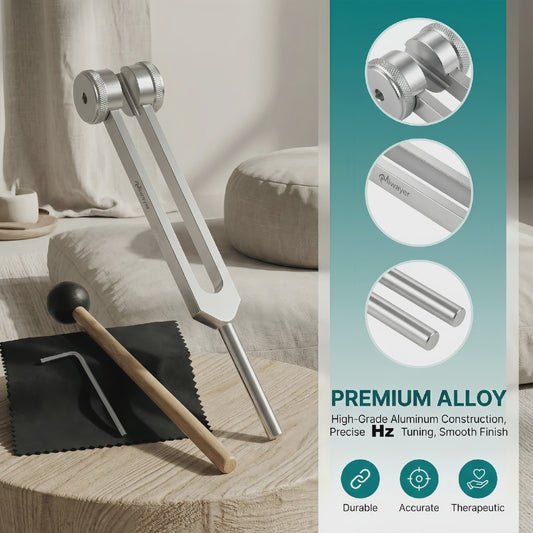 Miwayer Stemvork Set 128Hz, 256Hz, 512Hz met Hamer & Tas - Professionele Klanktherapie Instrumenten