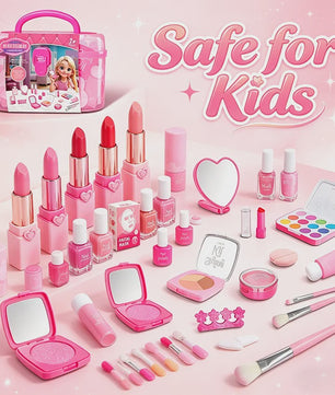 Prinsessen Speel Make-Up Set voor Kinderen - Faux Manicure, Lip Color & Eye Shadow Speelgoed