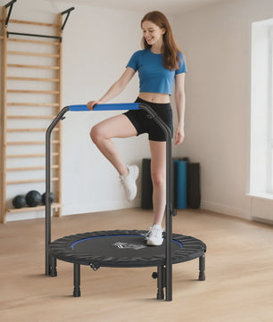 Fitness Trampoline voor Volwassenen - Ø114cm, Inklapbaar, Verstelbare Handgreep