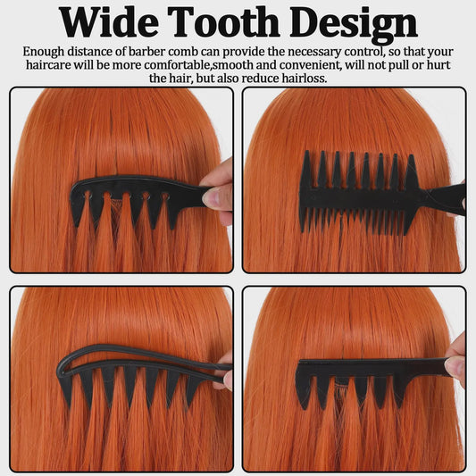 4-delige Heren Styling Kam Set - Brede Tanden, Anti-statisch voor Perfect Haar