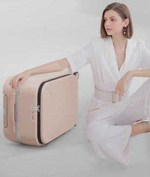 Mixi Aluminium Frame Koffer - Handbagage met Vooropening & 180° Opening