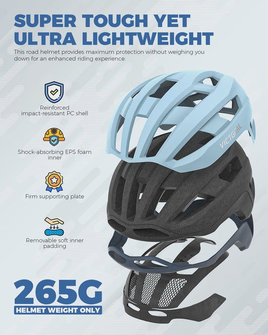Lichtgewicht Fietshelm met Magnetische Achterlicht voor Heren & Dames - Veiligheid voor MTB & Racefiets