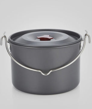 Kampeerpan Hangend 3L Aluminium Outdoor Kookpan Draagbaar voor Kampvuur, BBQ, Reizen