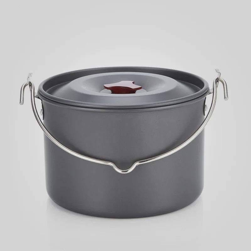 Kampeerpan Hangend 3L Aluminium Outdoor Kookpan Draagbaar voor Kampvuur, BBQ, Reizen