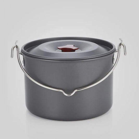 Kampeerpan Hangend 3L Aluminium Outdoor Kookpan Draagbaar voor Kampvuur, BBQ, Reizen