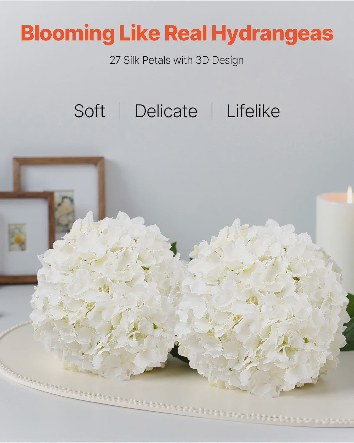 Kunstbloemen Witte Hydrangea - Zijde, Realistisch, Bulk voor Bruiloft & DIY
