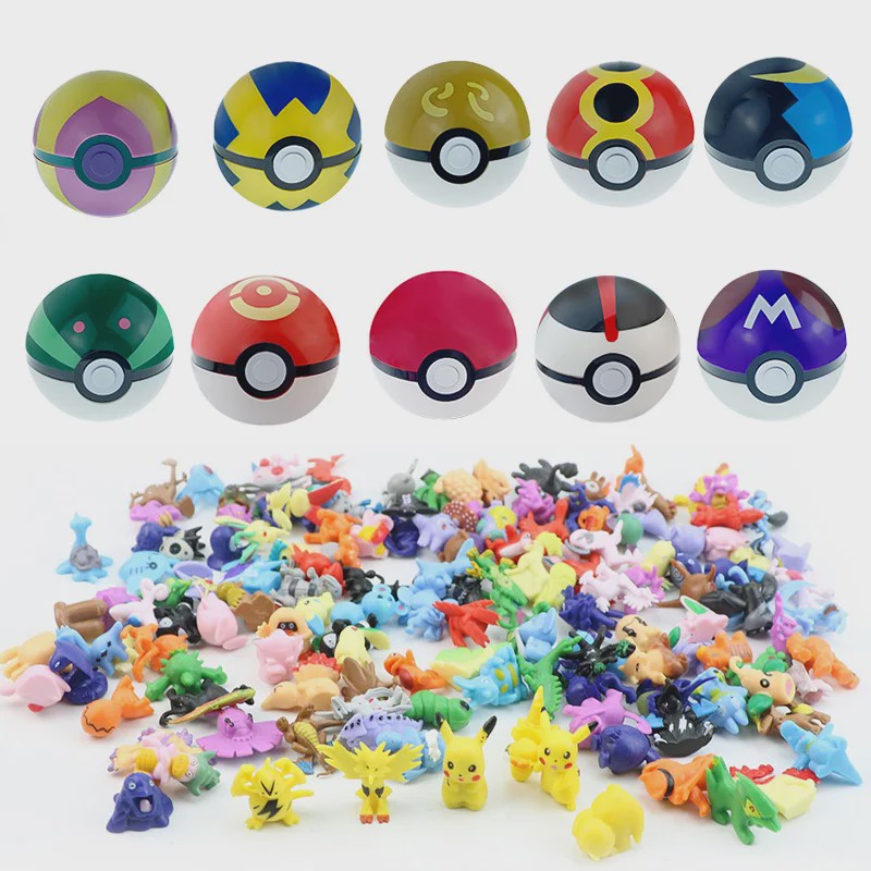 Set van 24 Pokemon Figuren - Diverse Stijlen, 2-3cm - Pikachu, Pokeball & Meer - Leuk Cadeau