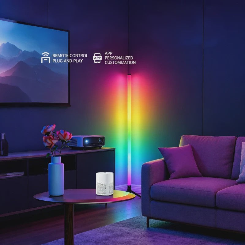 120cm LED RGB Vloerlamp met Geluidsensor & App Bediening - Sfeerverlichting