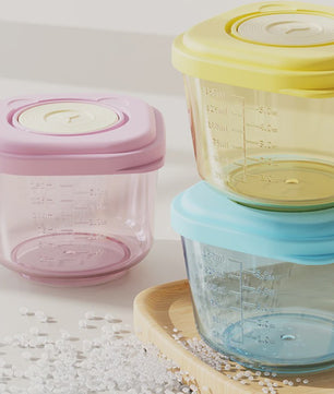 Set van 6 Baby Voeding Bewaarcontainers - PP Materiaal, Stoombaar & Lekvrij, Stapelbare Organizer