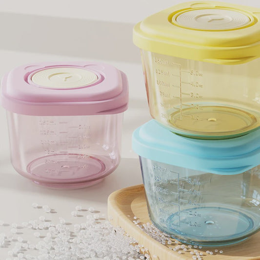 Set van 6 Baby Voeding Bewaarcontainers - PP Materiaal, Stoombaar & Lekvrij, Stapelbare Organizer