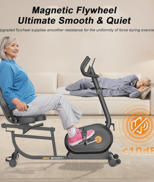 GartistGo 5-in-1 Hometrainer: 16 Niveaus Magnetische Weerstand, Rugsteun, LCD & Hartslagmeters - Max 150kg