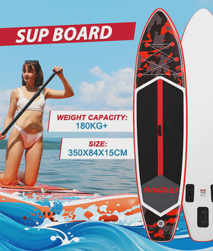 Opblaasbaar SUP Board 350cm - Extra Breed & Stabiel - 205kg Max Belasting - Voor Oceaan & Water Surfen