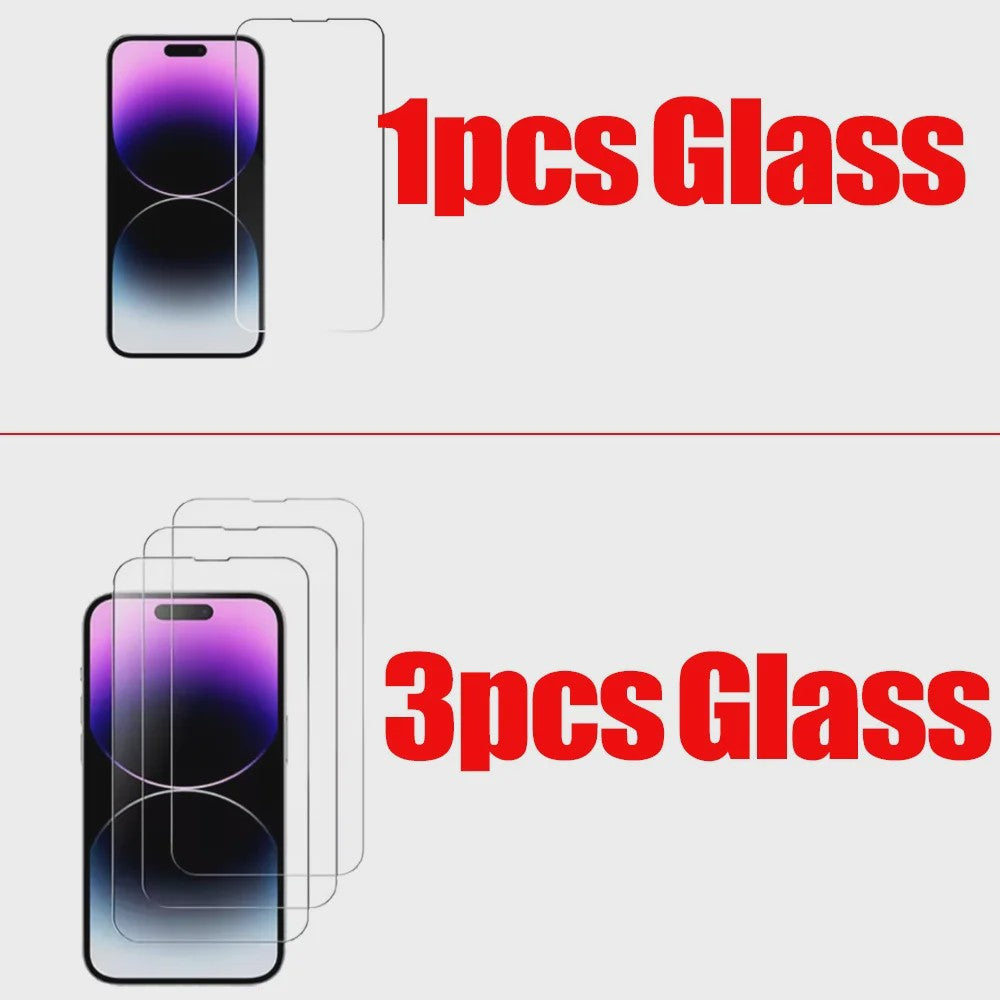 HD Tempered Glass Screen Protector voor iPhone 11 t/m 17 Pro Max & Mini - Keuze uit 1, 3 of 5 Stuks