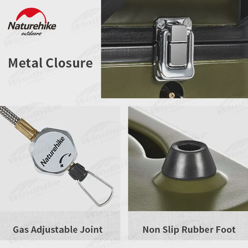 Naturehike Dubbele Camping Gasbrander 1700W met Grillplaat - Lichtgewicht & Draagbaar