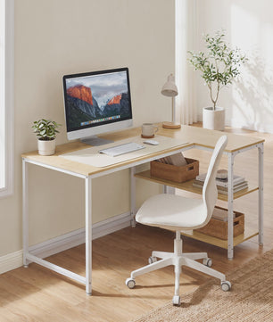 Hoekbureau L-vormig Bureau met 3 Planken - 110 x 80 cm