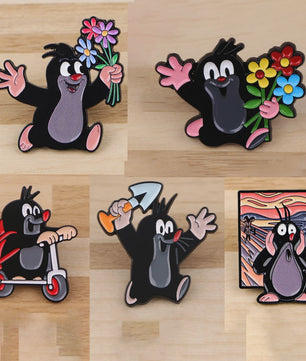 Grappige Mol Emaille Speld - Cartoon Dieren Broche voor Rugzak & Kleding