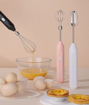 Draadloze Multifunctionele Garde: Compacte Handmixer met Melkopschuimer & Automatische Roerder