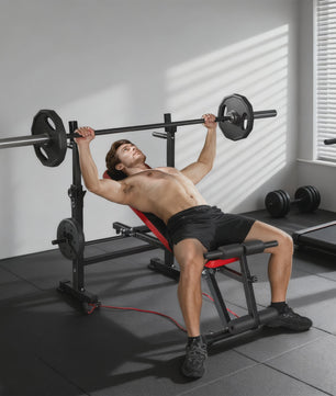 SPORTNOW Multifunctionele Bodybuilding Bank met Verstelbare Rugleuning en Beensteun