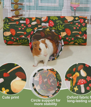 3-Weg Tunnel voor Kleine Huisdieren - Wasbaar & Opvouwbaar Speelgoed voor Konijn, Hamster & Cavia