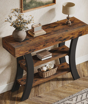 Rustieke Console Tafel met 3 Niveaus - Entree, Hal of Woonkamer