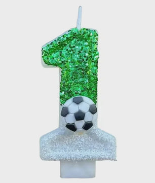 Voetbal Cijfer Kaarsen - Glitter & Graduele Kleurverandering - Verjaardag Decoratie