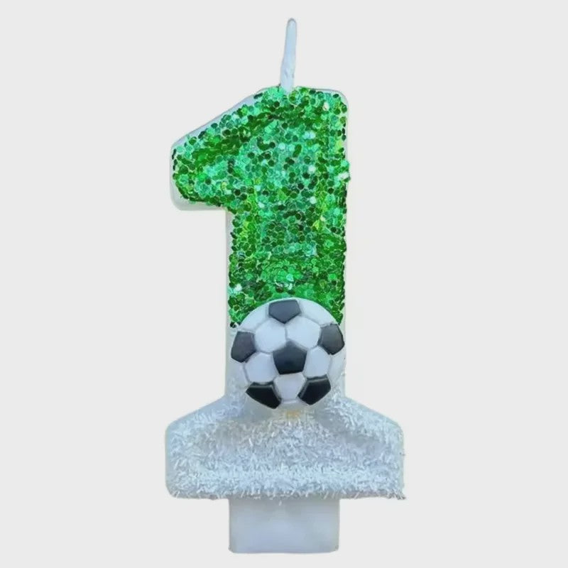 Voetbal Cijfer Kaarsen - Glitter & Graduele Kleurverandering - Verjaardag Decoratie