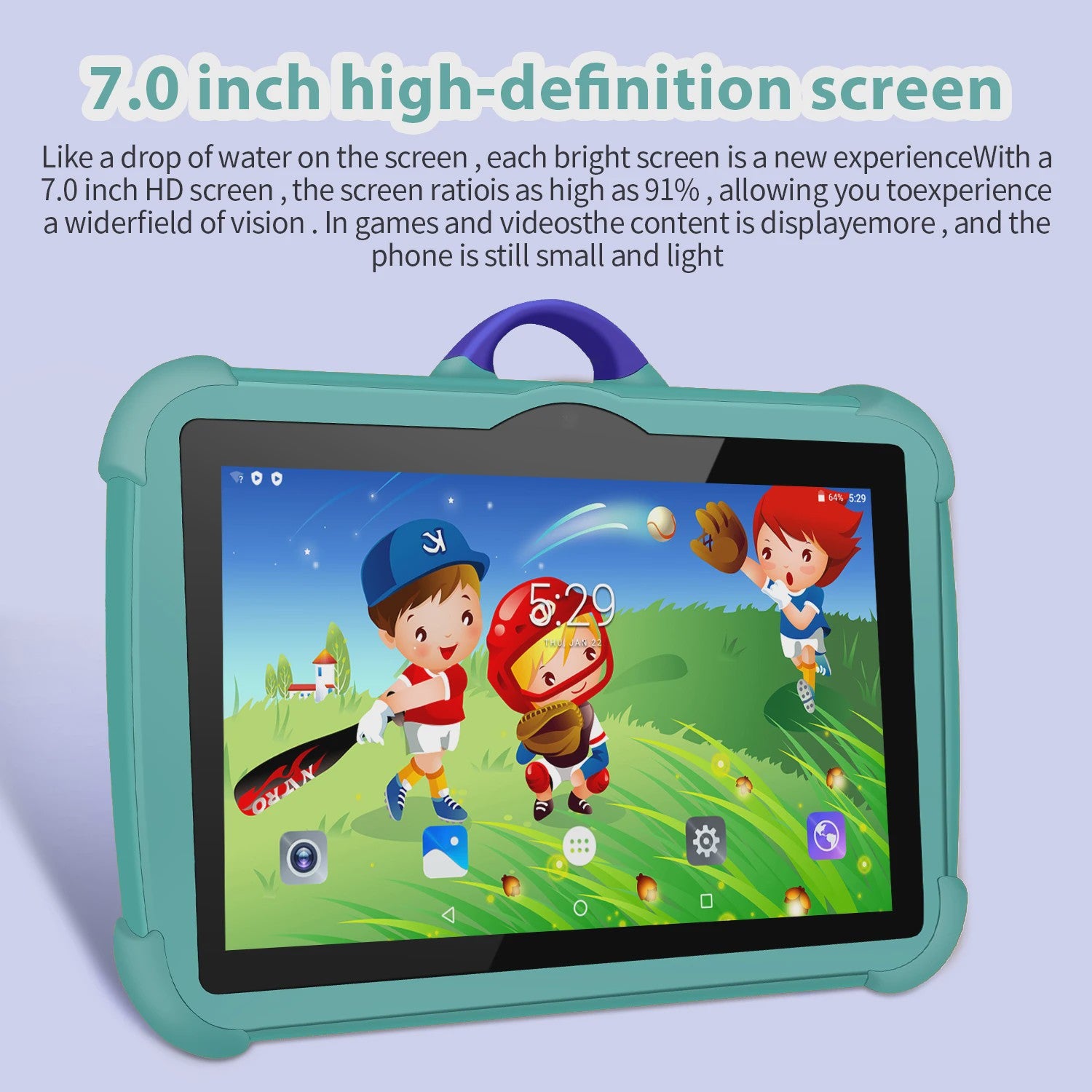 7 Inch Kinder Tablet PC - Android 13, 4GB RAM, 64GB ROM, Educatief & Leerzaam