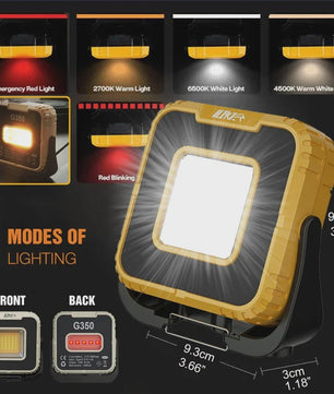 Krachtige Oplaadbare LED Werkspot 1000 Lumen met 3000mAh Batterij - Waterdicht & Draagbaar
