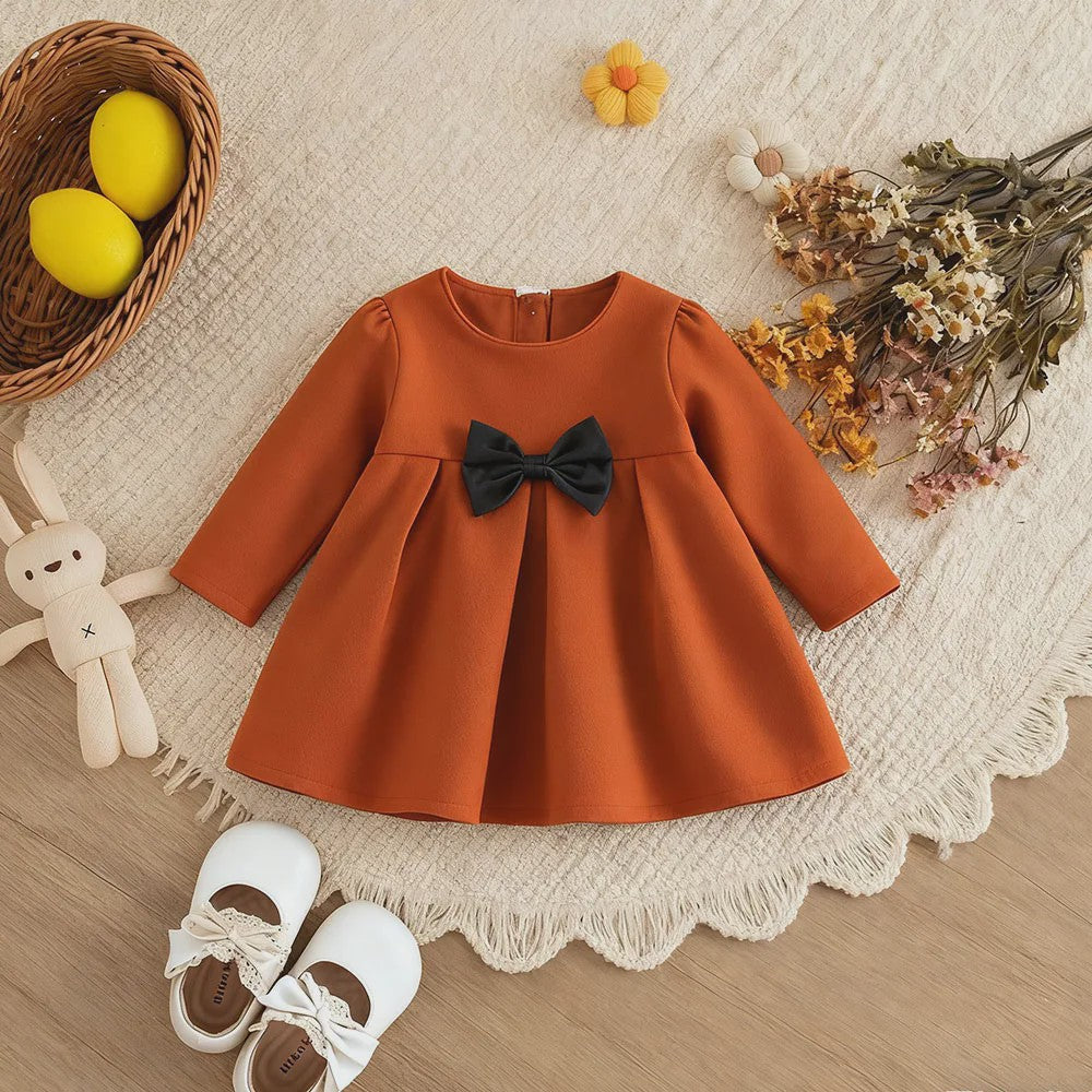 Schattige Baby Meisjes Jas - Wolmix met Strik - Herfst/Winter