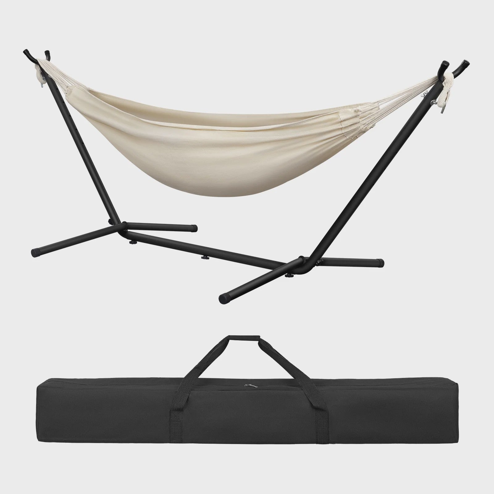 Draagbare Dubbele Hangmat met Onderstel - 250kg Capaciteit voor 2 Personen - Outdoor & Camping