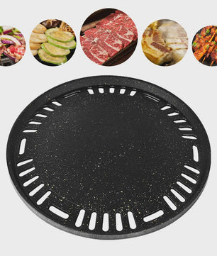 Ronde Grillplaat 29.5cm - Non-stick Aluminium voor Korean BBQ, Camping & Inductie
