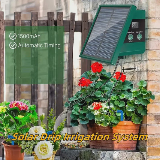 Zelf-Installatie Zonne-Irrigatiesysteem met 10 Druppelaars voor Tuin & Balkon