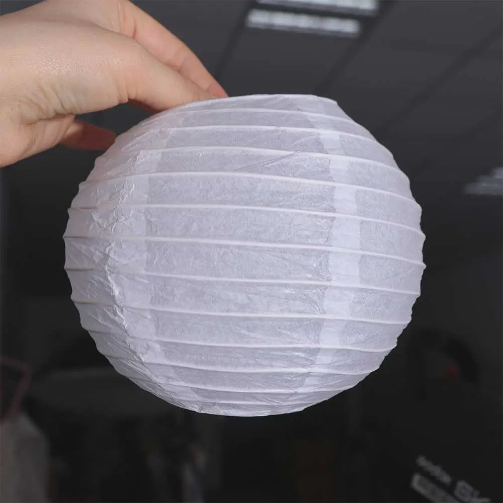 Witte Ronde Papieren Lampion - Chinese Sfeer voor Feest & Festival (10-40cm)