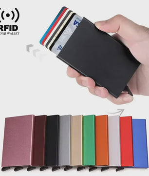RFID Kaarthouder Portemonnee - Slank Metalen Pop-Up Wallet voor Heren & Dames