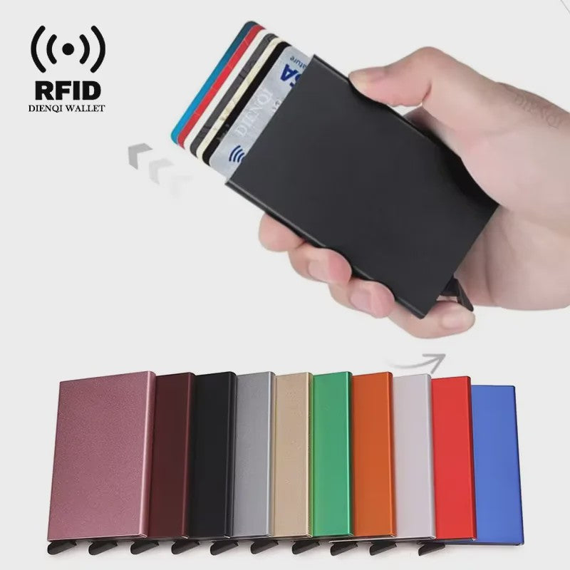 RFID Kaarthouder Portemonnee - Slank Metalen Pop-Up Wallet voor Heren & Dames