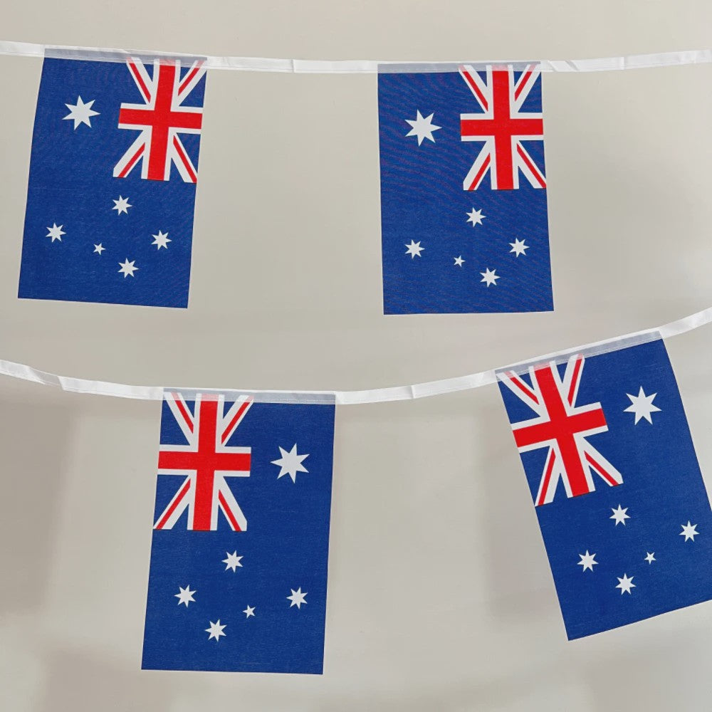 Australische Vlaggenlijn - 20 Vlaggen aan 5 Meter Touw - Decoratie voor Feestjes en Evenementen