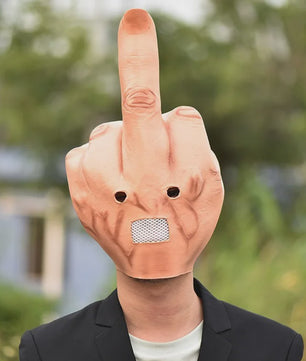 Grappig Middenvinger Masker - Latex Hoofddeksel voor Feestjes, Halloween & Pranks