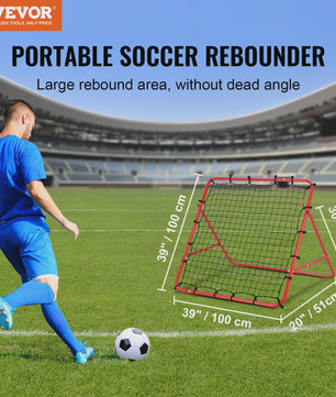 VEVOR Voetbal Rebounder Net - Draagbaar, Verstelbaar Hoek, Training Hulp